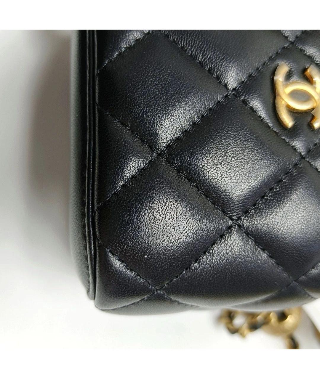 CHANEL Черная кожаная сумка через плечо, фото 7