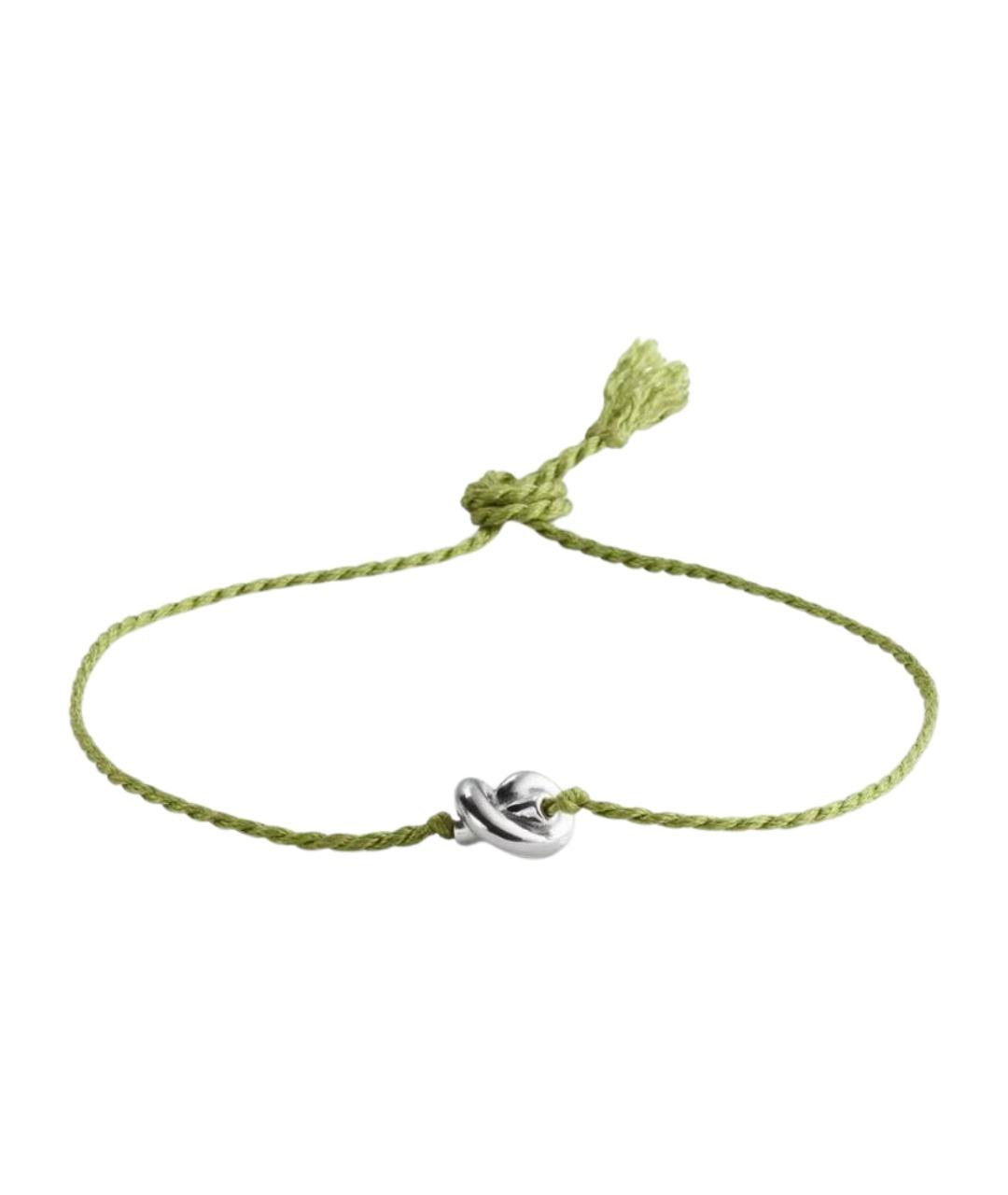 BOTTEGA VENETA Зеленый серебряный браслет, фото 1