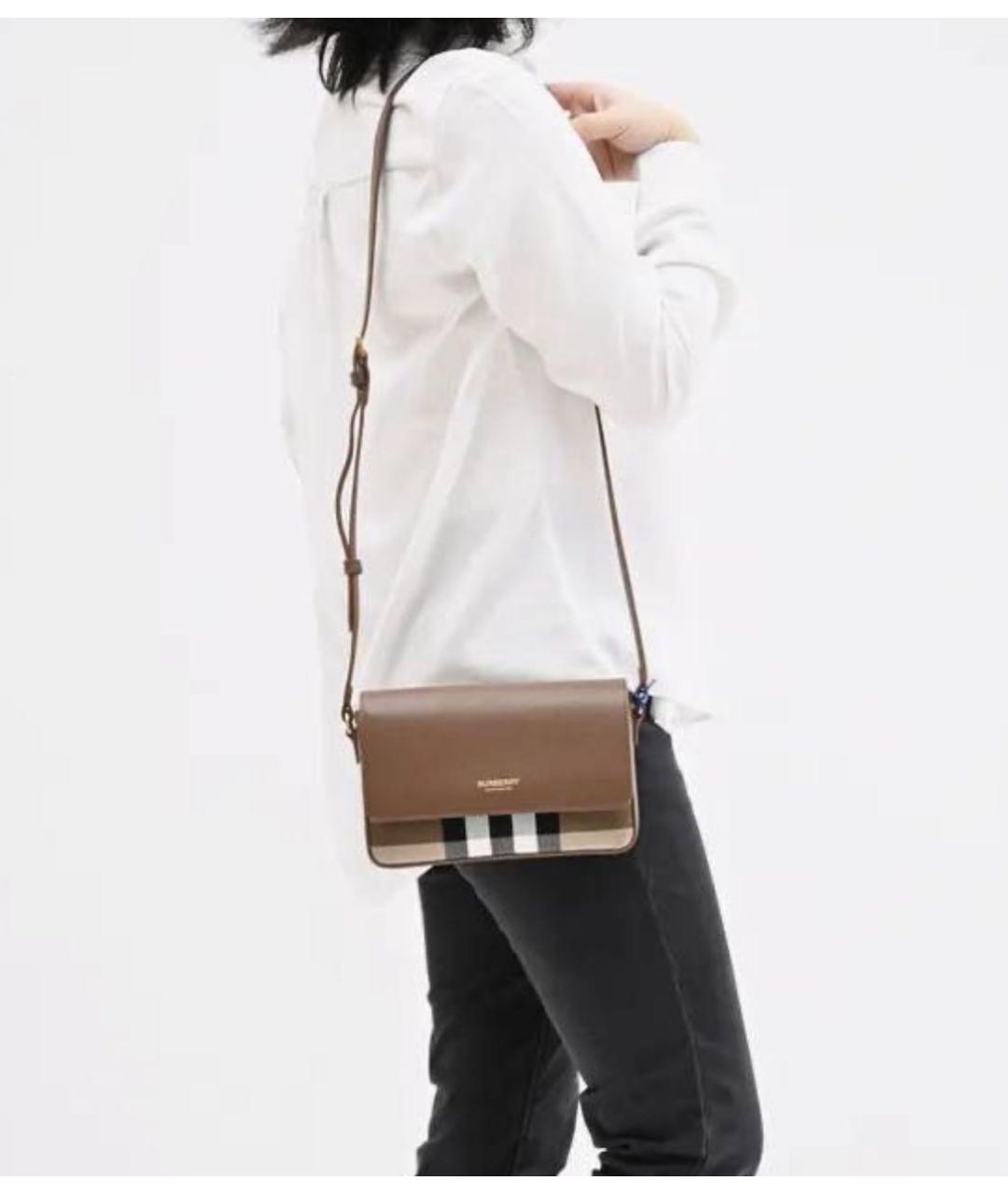 BURBERRY Коричневая кожаная сумка через плечо, фото 3