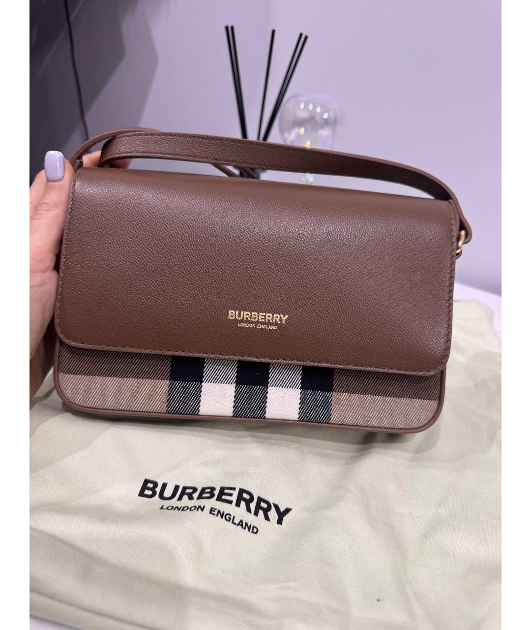 BURBERRY Коричневая кожаная сумка через плечо, фото 4