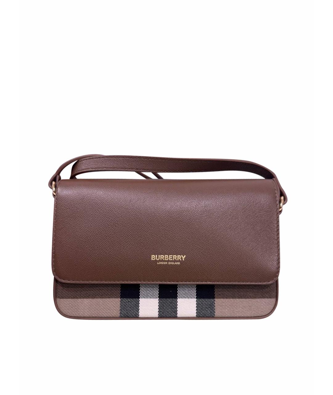 BURBERRY Коричневая кожаная сумка через плечо, фото 1