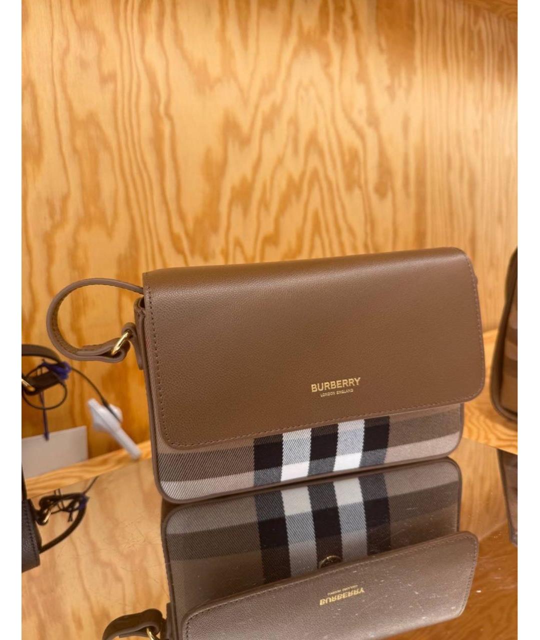 BURBERRY Коричневая кожаная сумка через плечо, фото 2