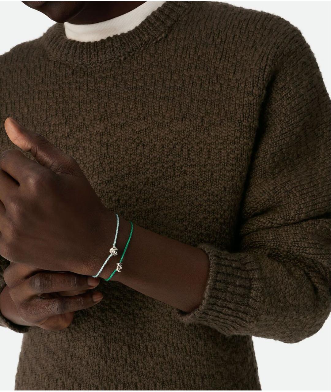 BOTTEGA VENETA Голубой серебряный браслет, фото 2