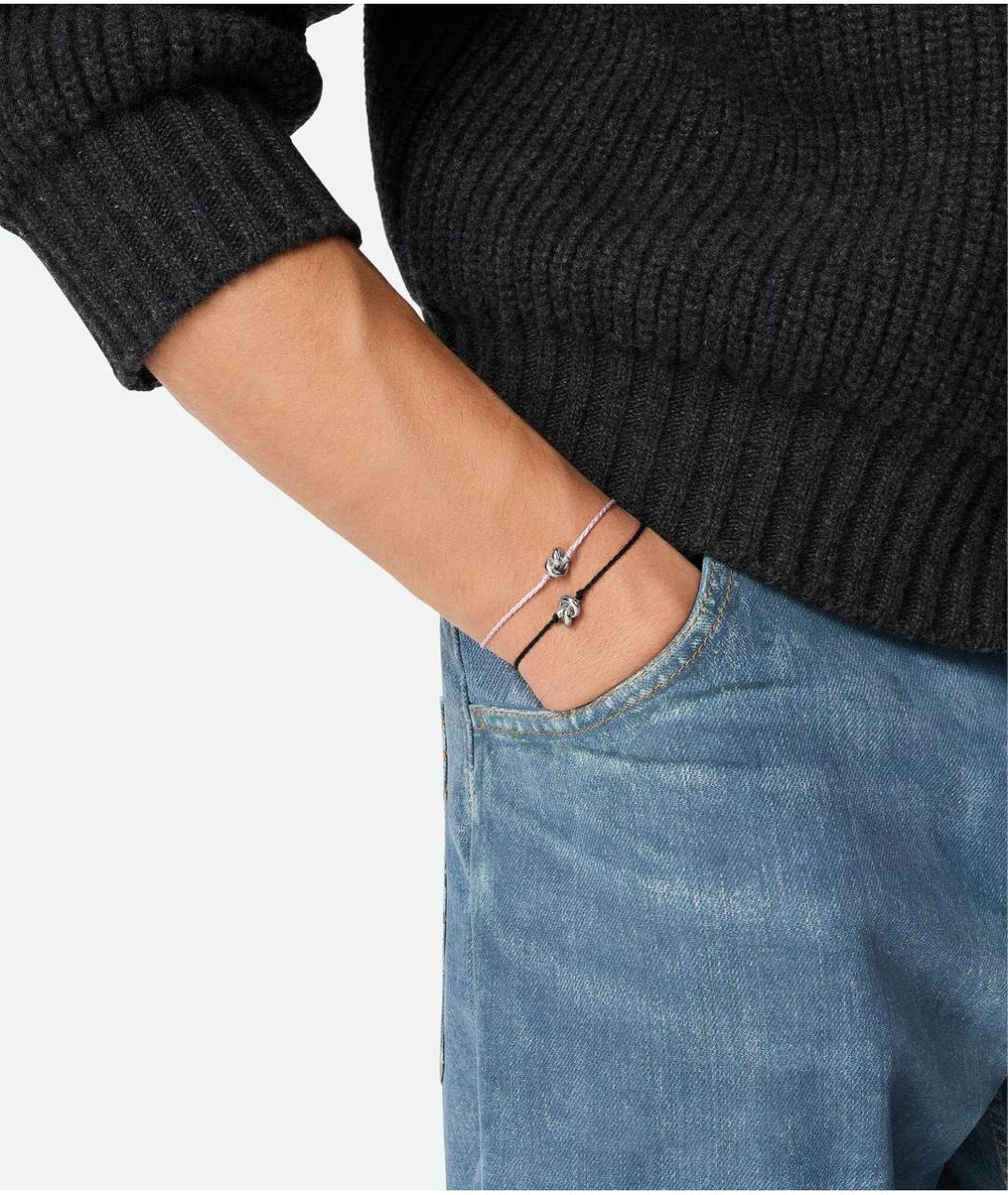 BOTTEGA VENETA Розовый серебряный браслет, фото 2