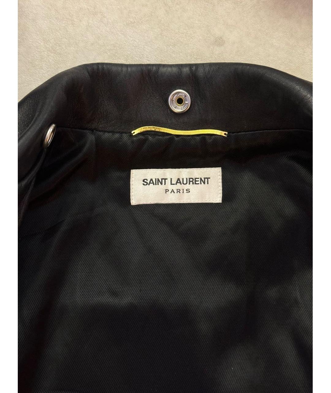 SAINT LAURENT Черная кожаная куртка, фото 3