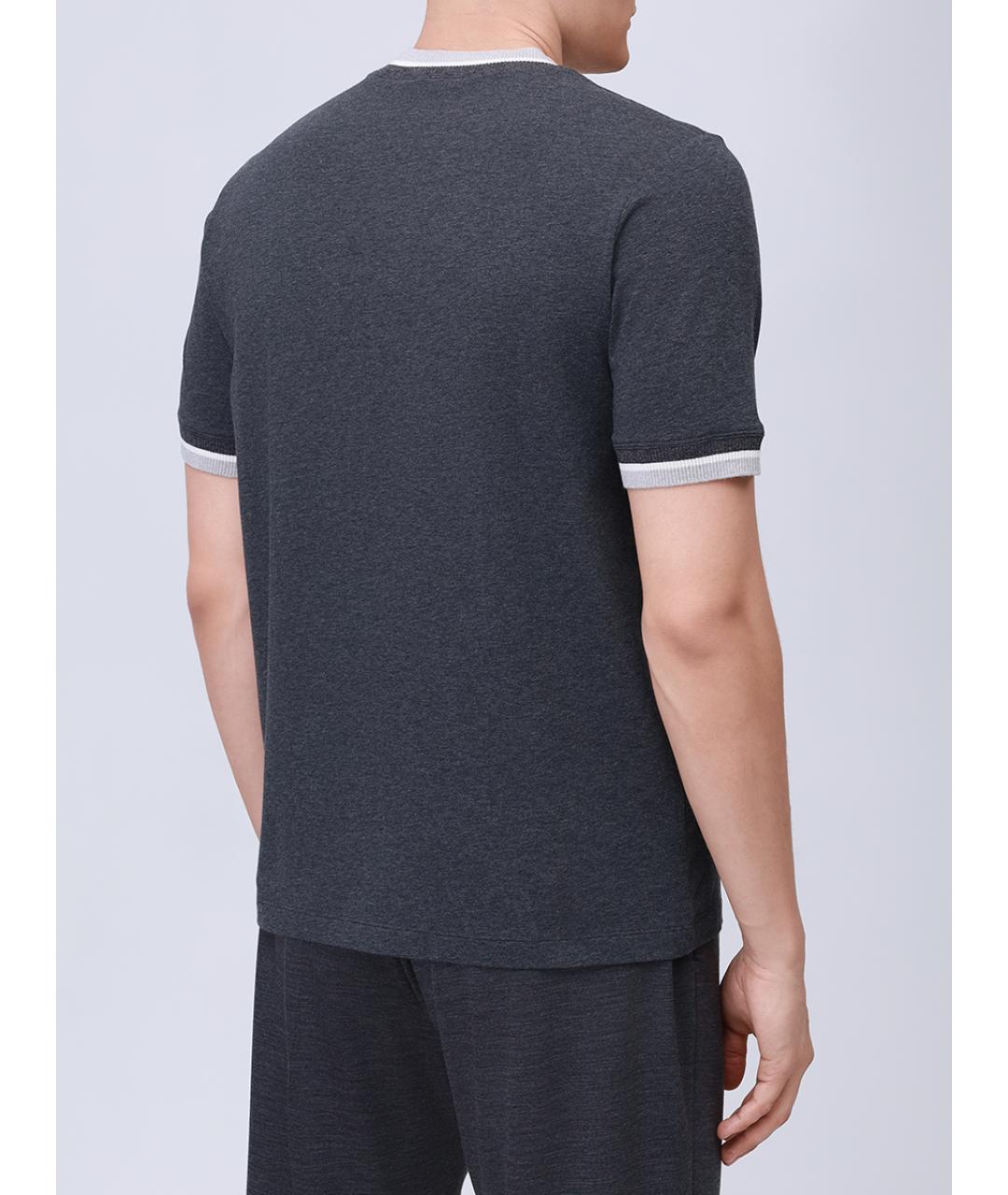 PANICALE Серая хлопковая футболка, фото 3