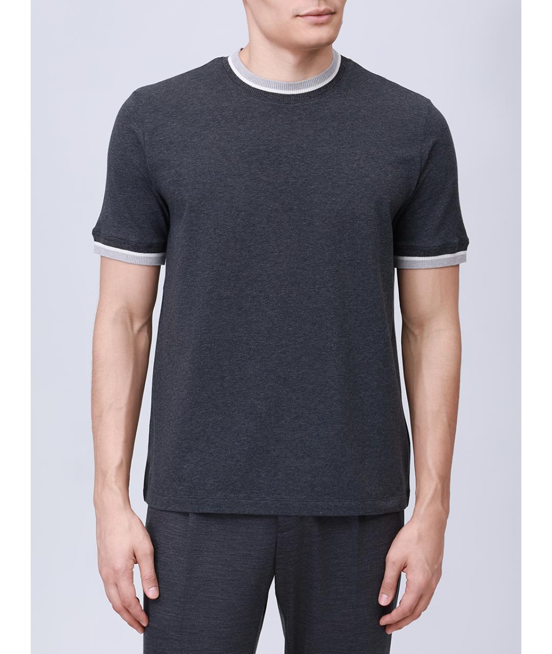 PANICALE Серая хлопковая футболка, фото 4