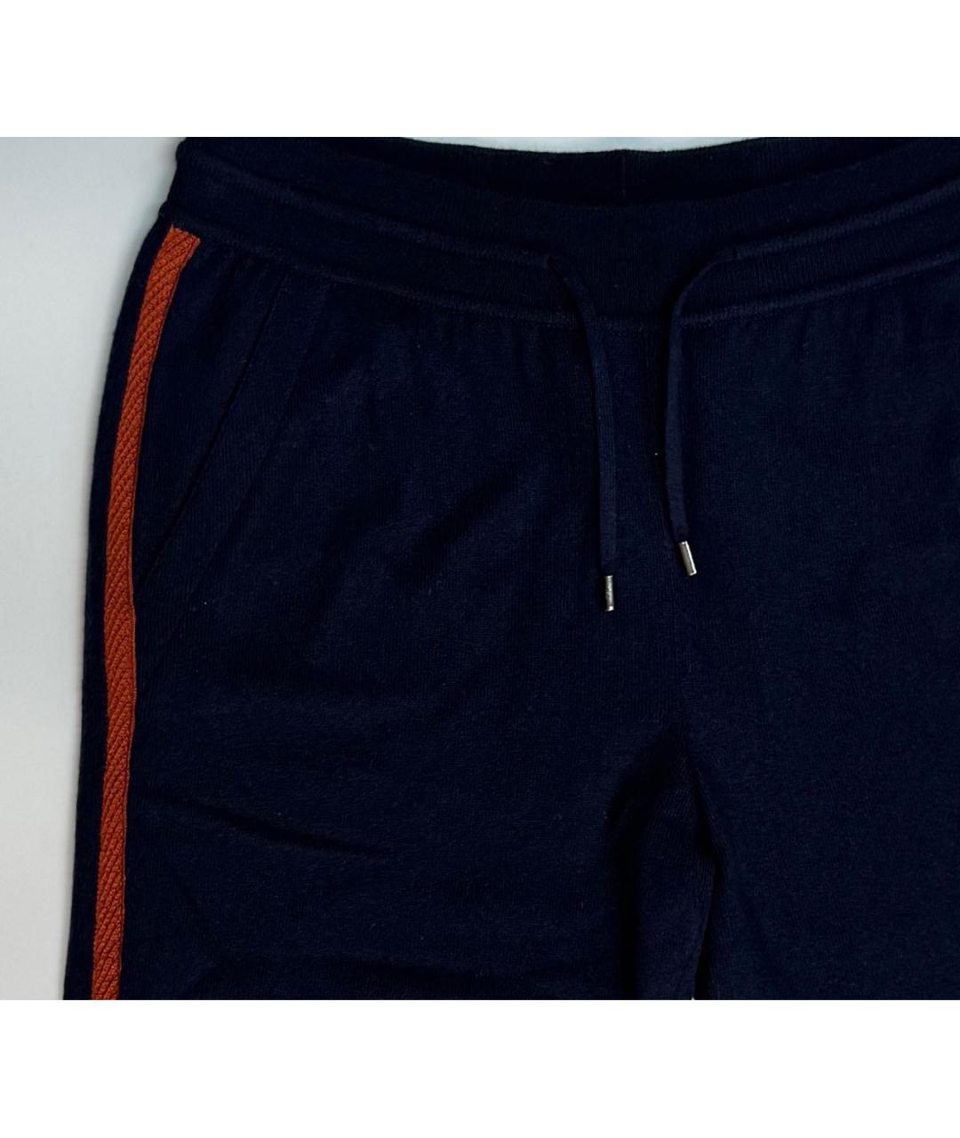 LORO PIANA Темно-синие кашемировые прямые брюки, фото 3