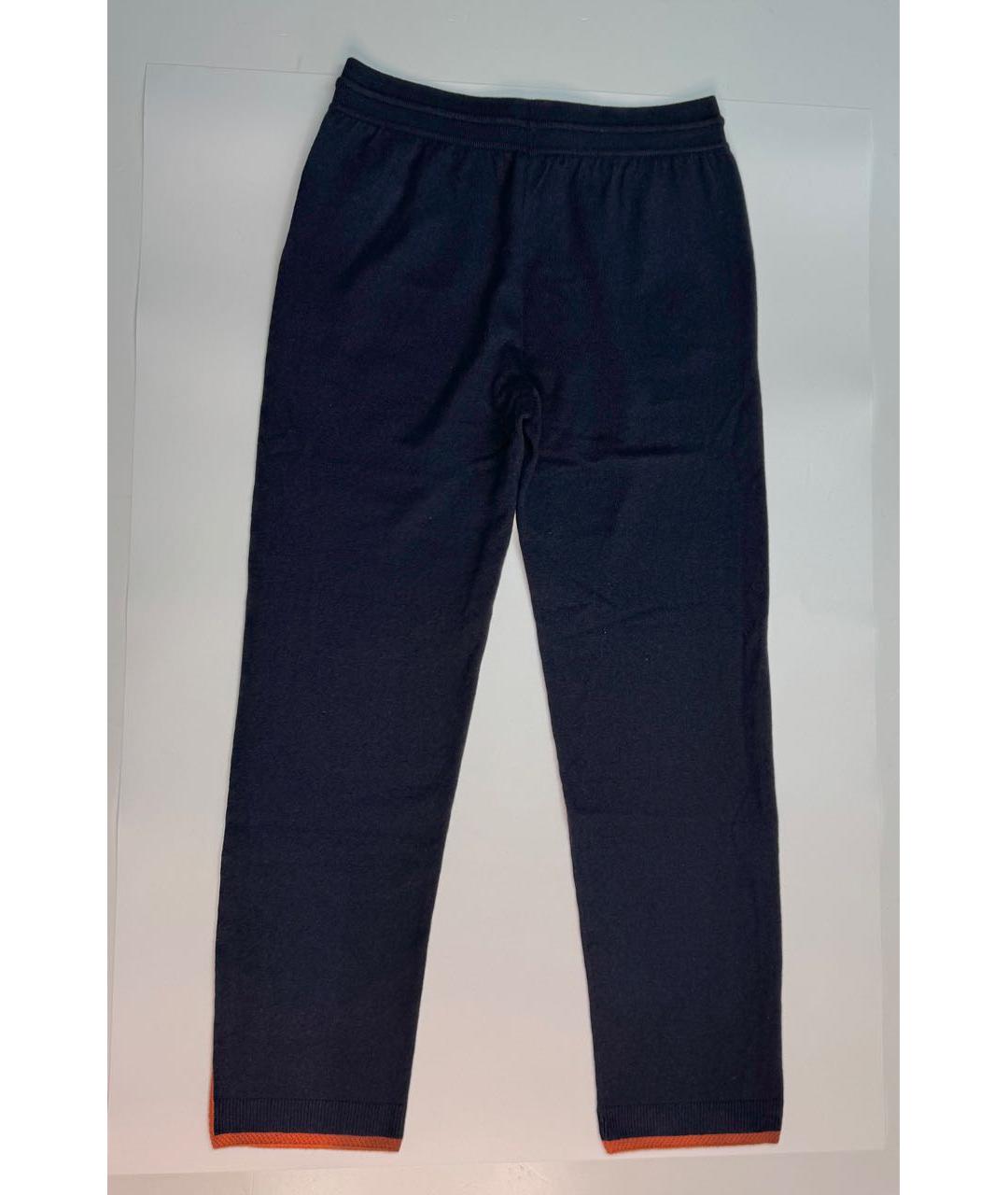 LORO PIANA Темно-синие кашемировые прямые брюки, фото 2