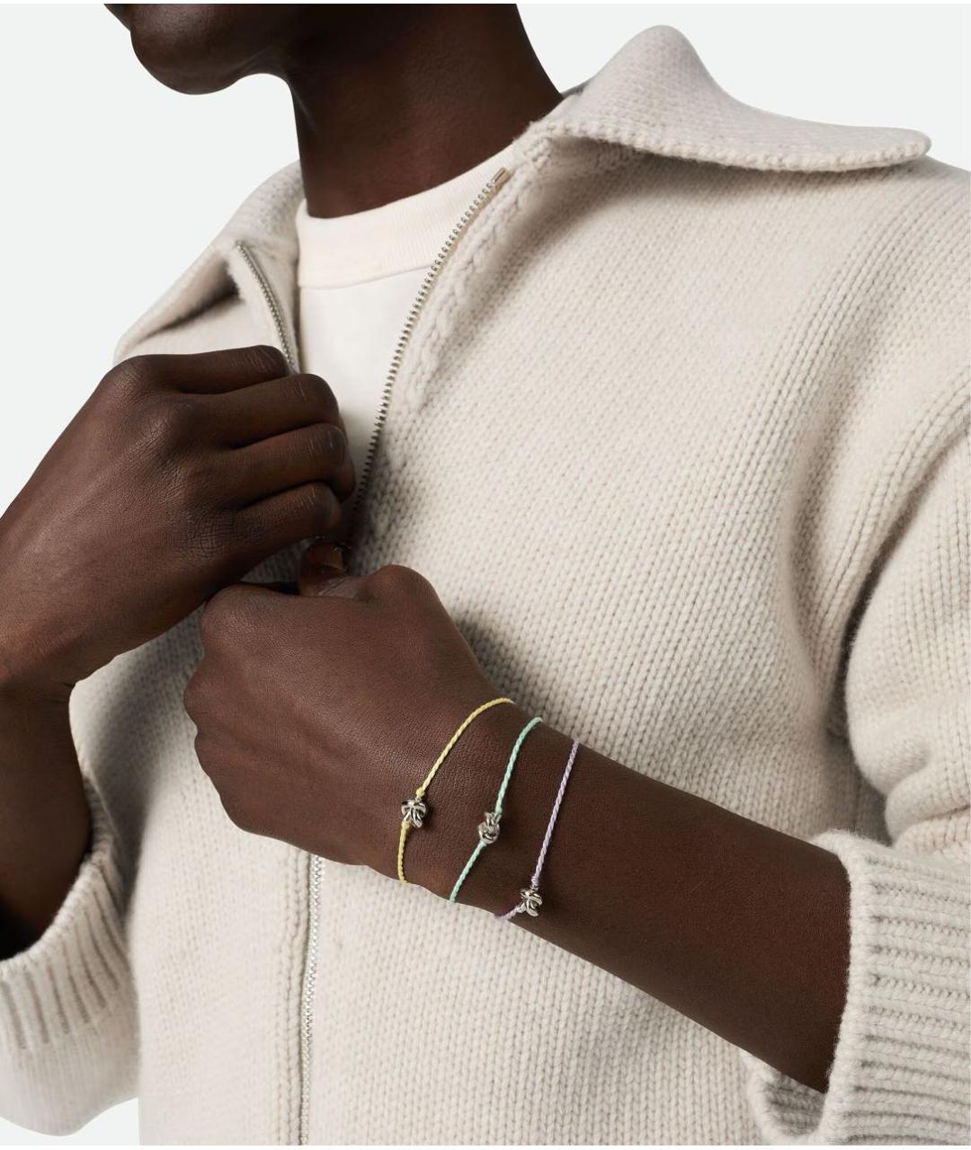 BOTTEGA VENETA Желтый серебряный браслет, фото 3