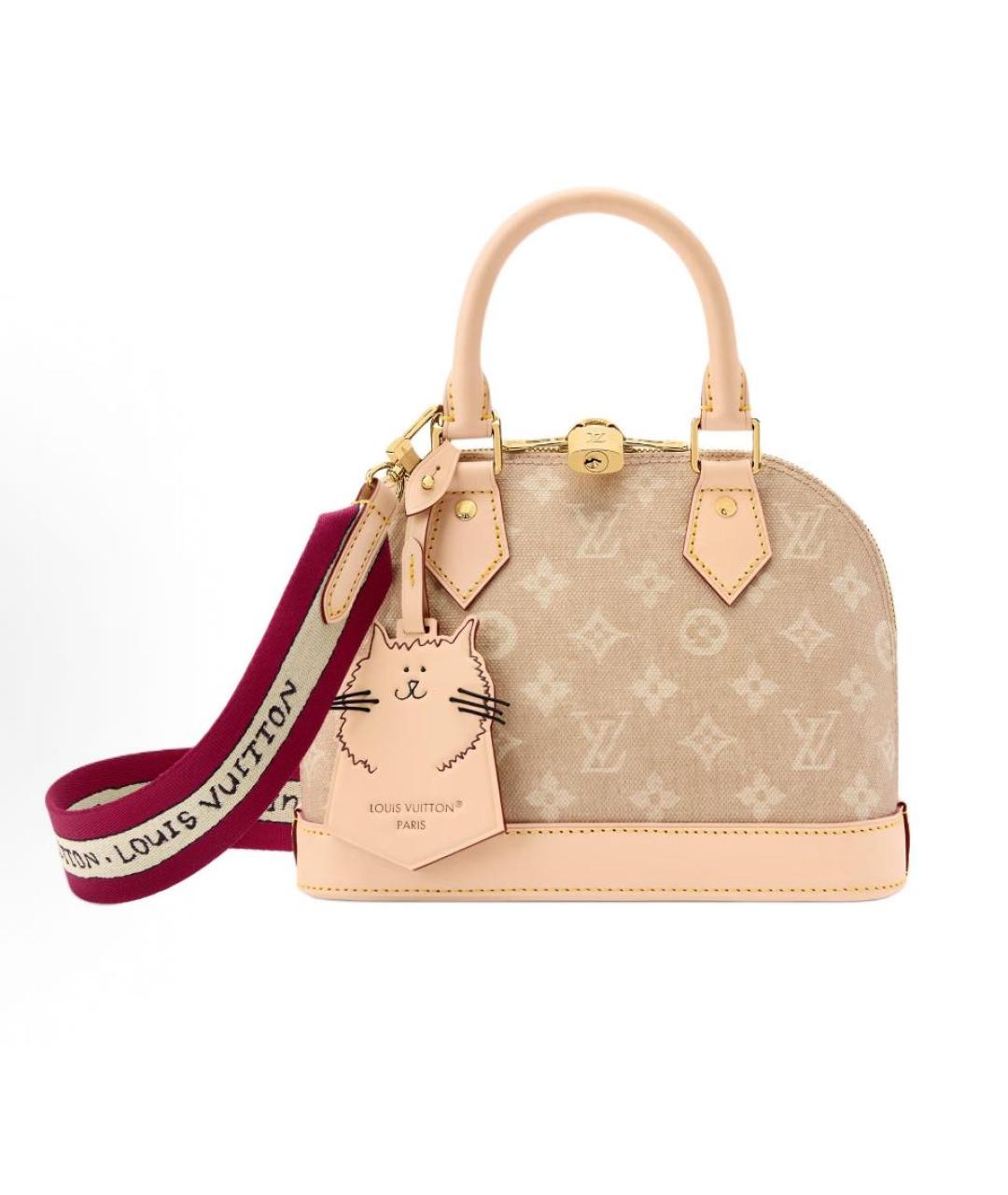 LOUIS VUITTON Бежевая кожаная сумка с короткими ручками, фото 5