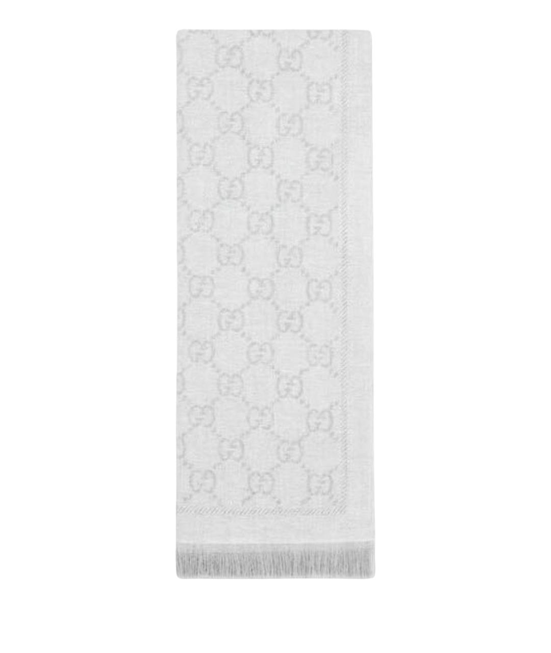 GUCCI Серый шерстяной шарф, фото 1