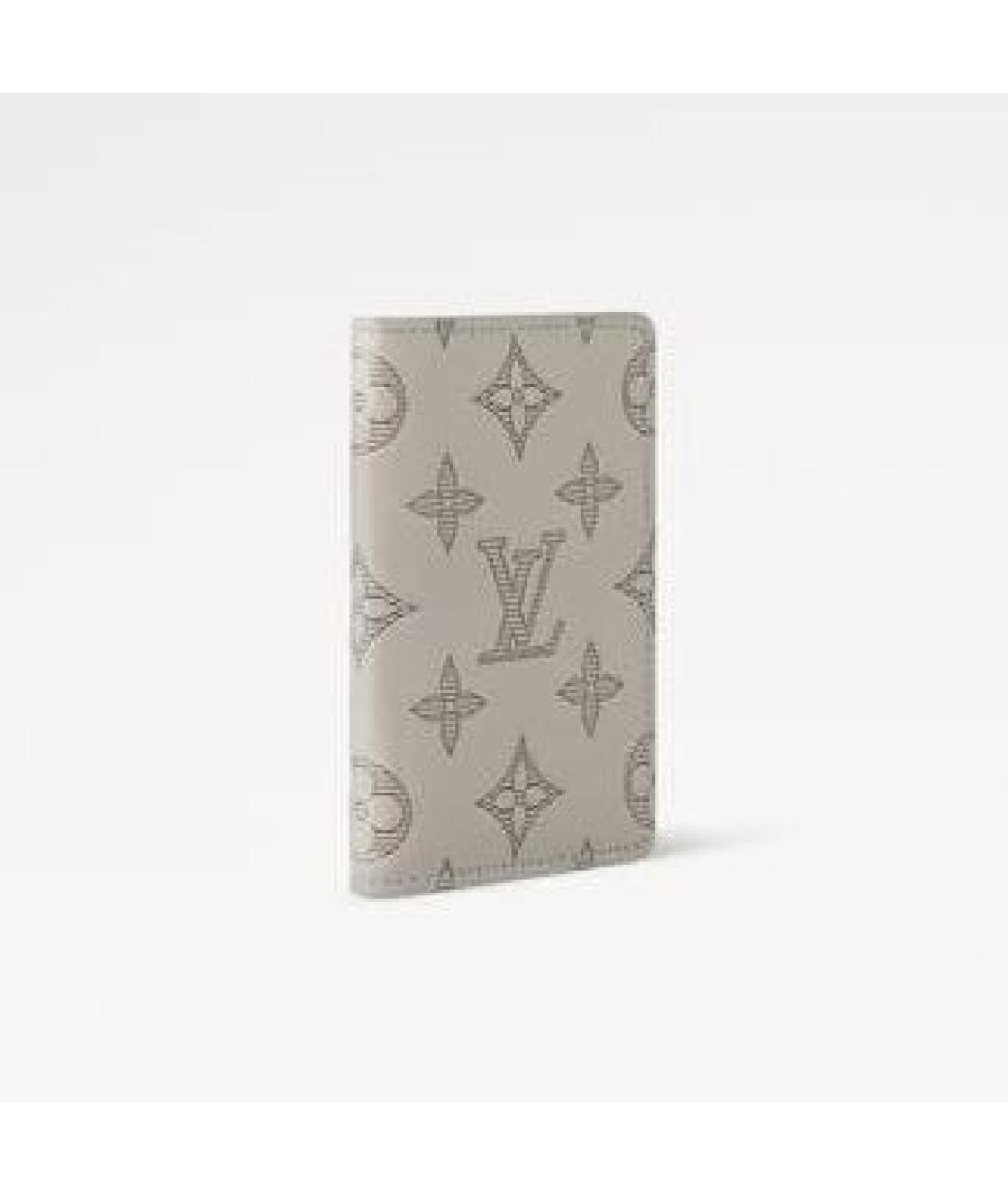 LOUIS VUITTON Серый кожаный кардхолдер, фото 2