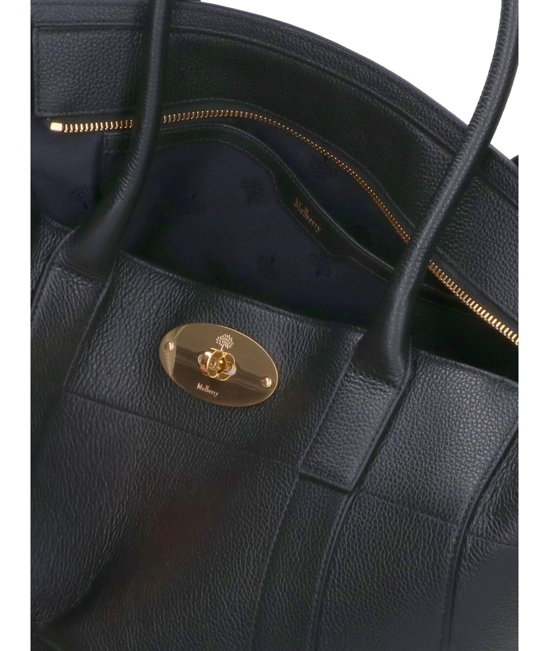 MULBERRY Черная кожаная сумка тоут, фото 4