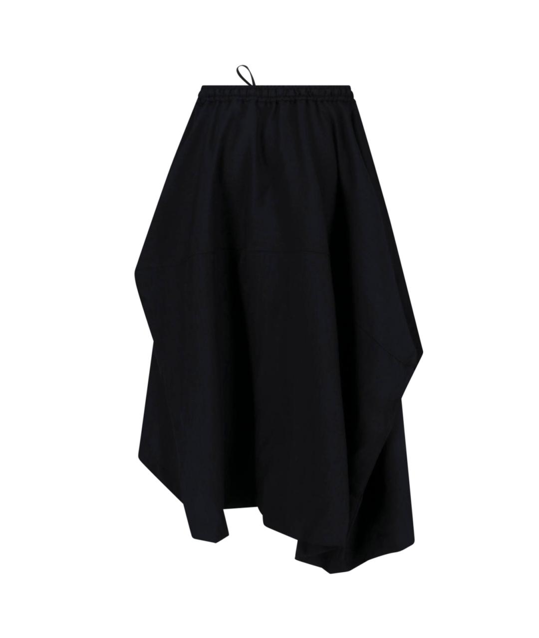 Y-3 Черная полиэстеровая юбка миди, фото 2