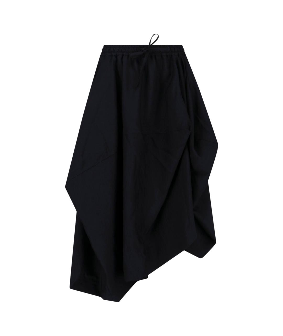 Y-3 Черная полиэстеровая юбка миди, фото 1