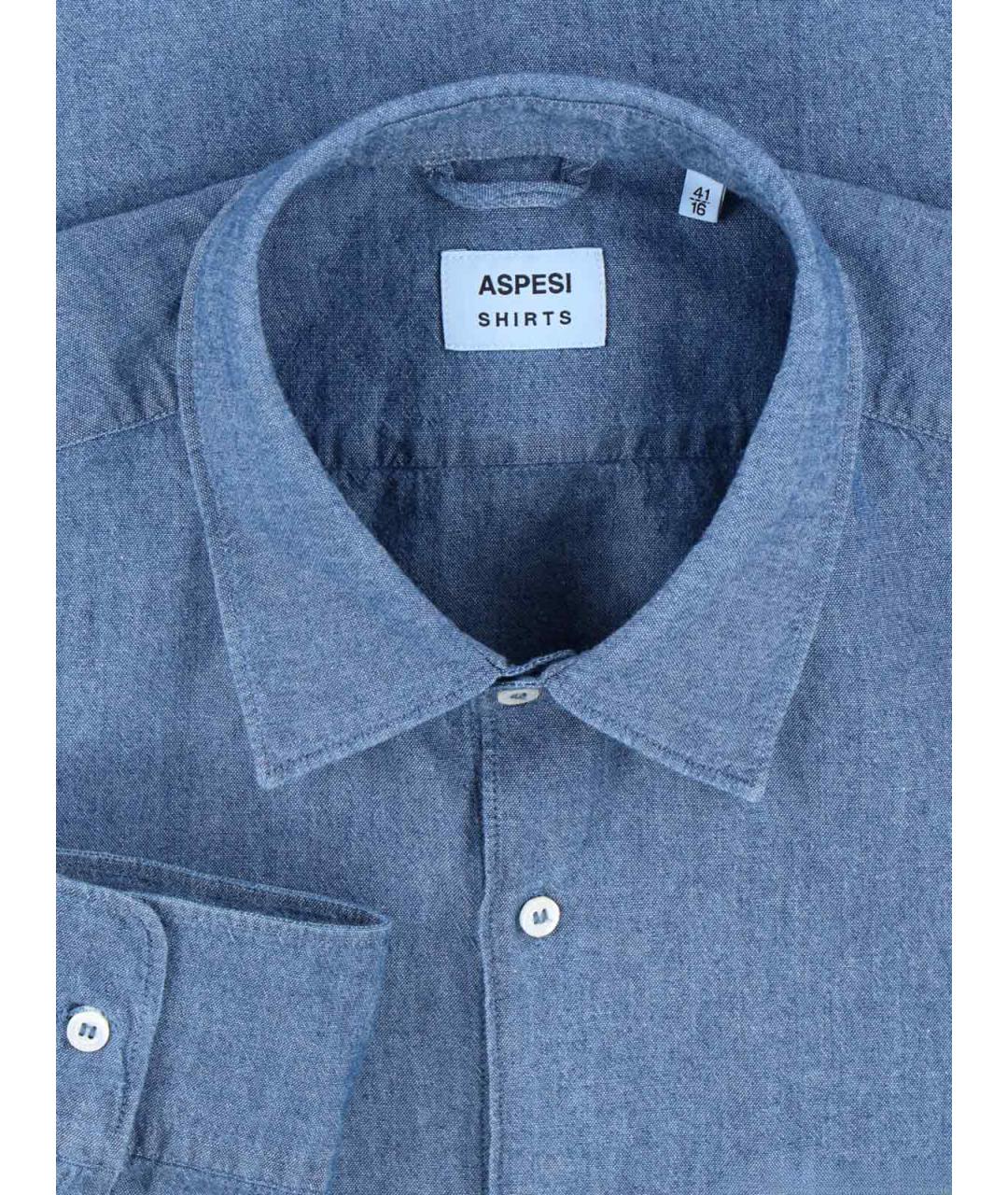 ASPESI Синяя хлопковая кэжуал рубашка, фото 3