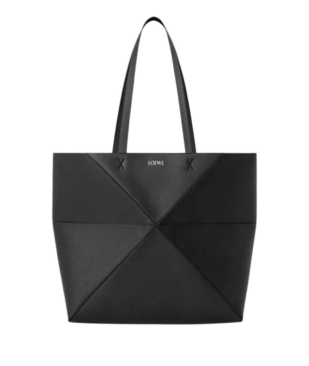 LOEWE Черная кожаная сумка тоут, фото 1