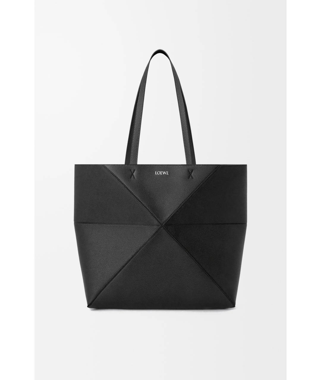 LOEWE Черная кожаная сумка тоут, фото 6