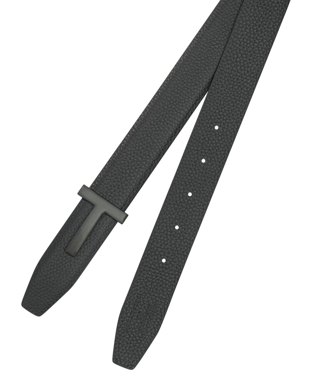 TOM FORD Черный кожаный ремень, фото 2