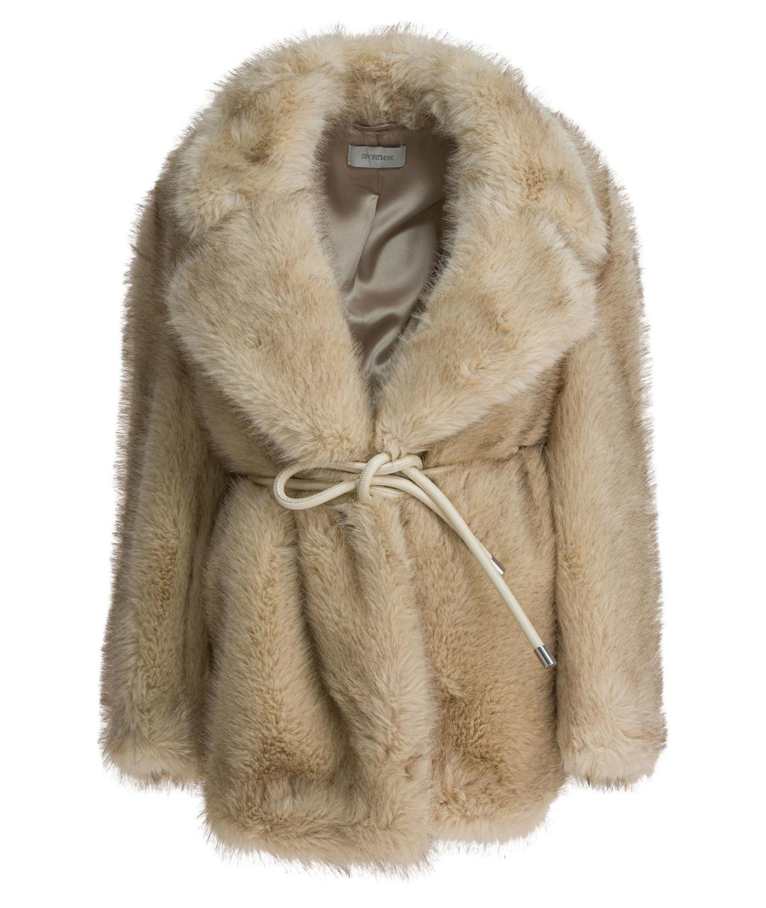 SPORTMAX Бежевая шуба, фото 1