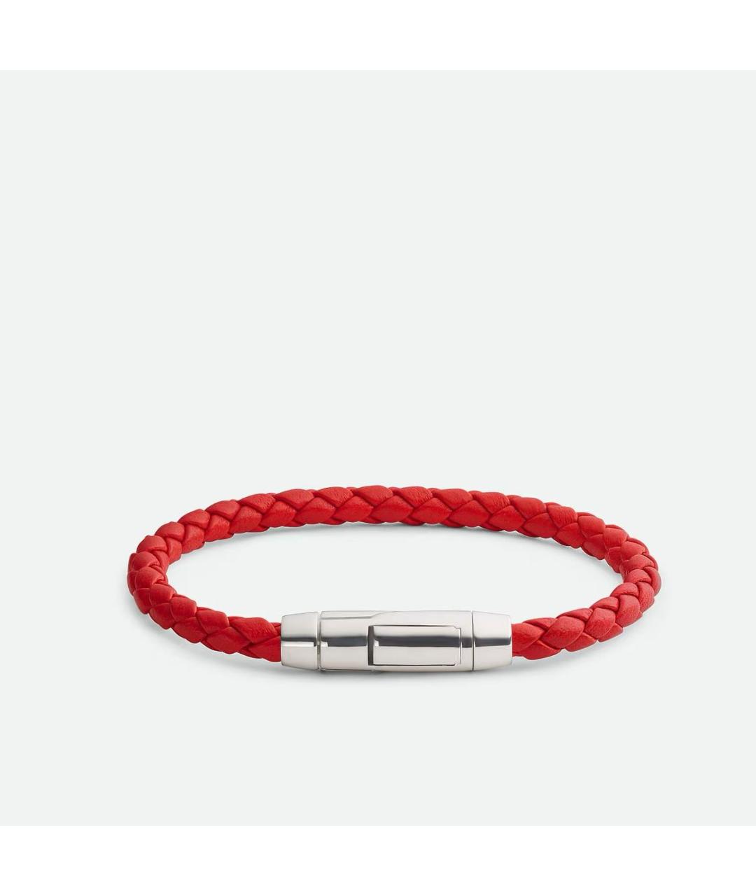 BOTTEGA VENETA Красный кожаный браслет, фото 4