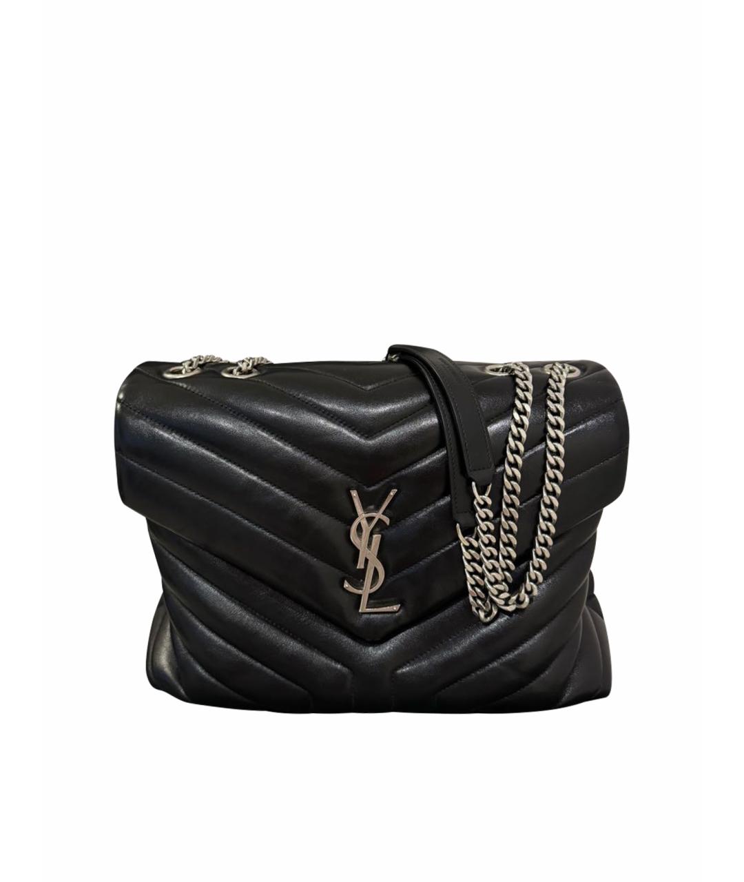 SAINT LAURENT Черная кожаная сумка тоут, фото 1