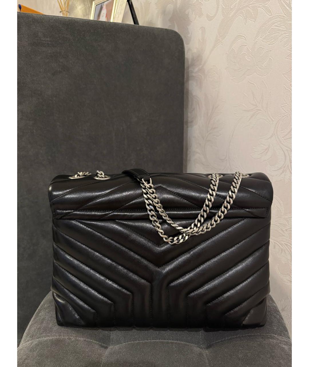 SAINT LAURENT Черная кожаная сумка тоут, фото 3