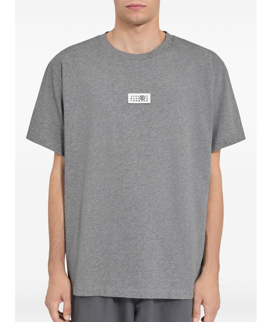 MM6 MAISON MARGIELA Серая хлопковая футболка, фото 2