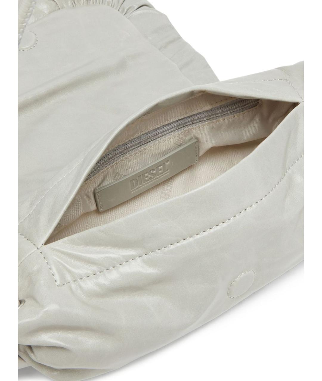 DIESEL Белая кожаная сумка через плечо, фото 3