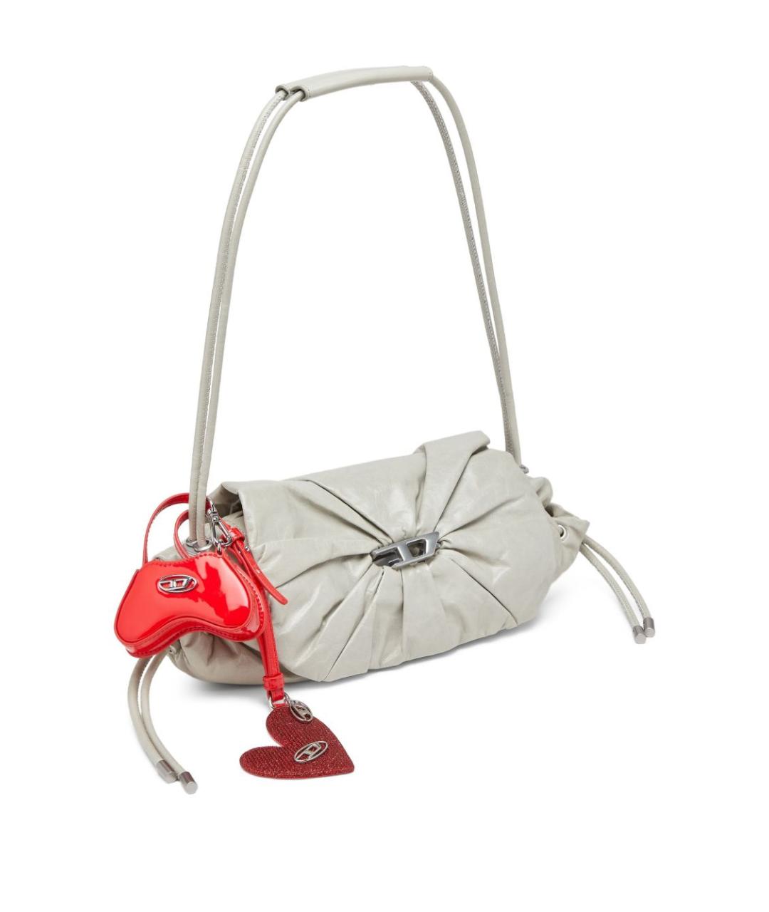 DIESEL Белая кожаная сумка через плечо, фото 4