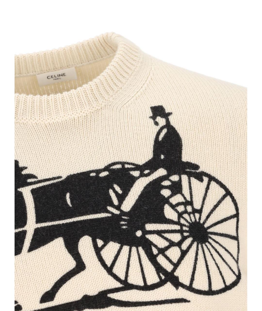 CELINE Бежевый кашемировый джемпер / свитер, фото 2