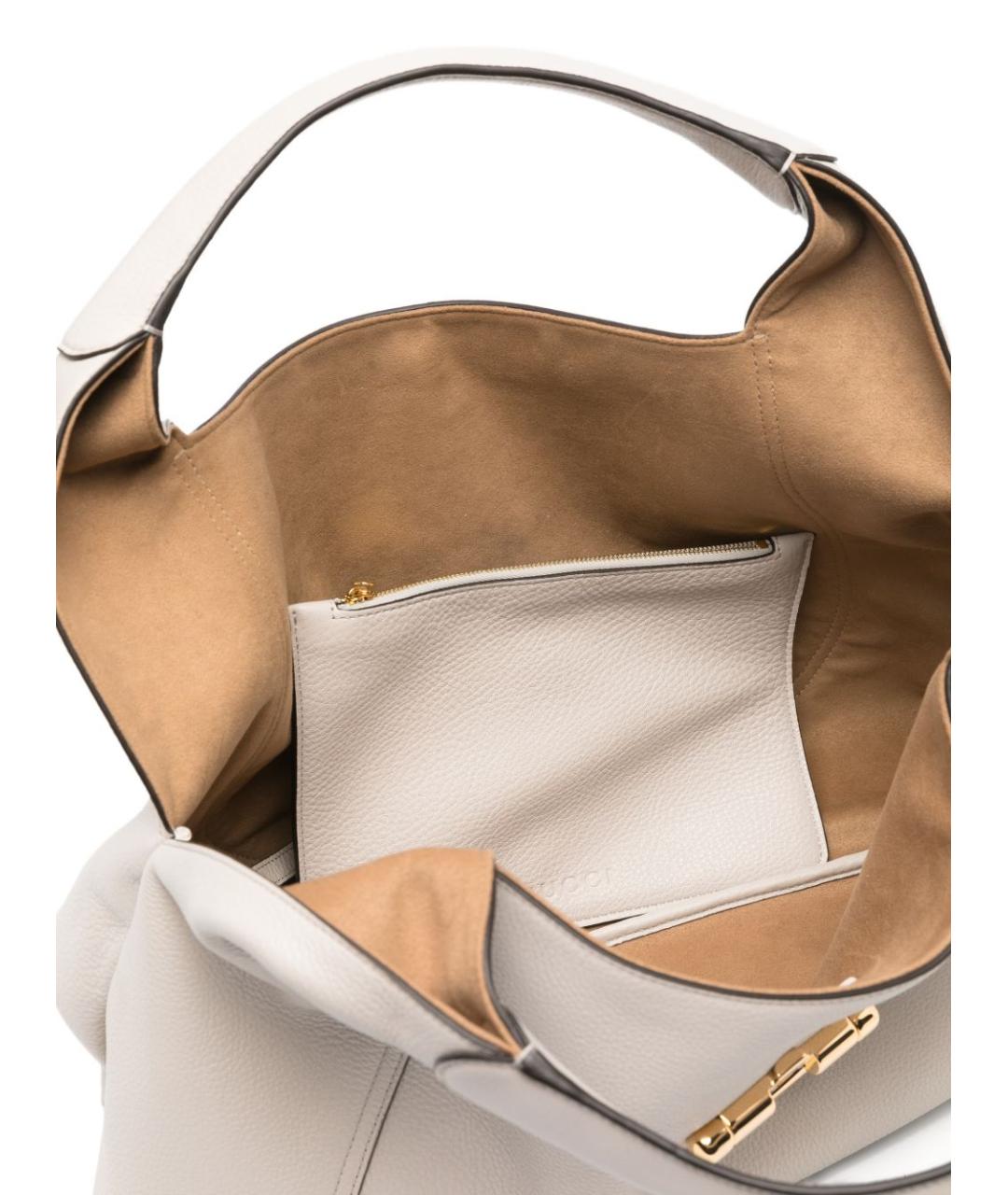 GUCCI Белая кожаная сумка тоут, фото 2