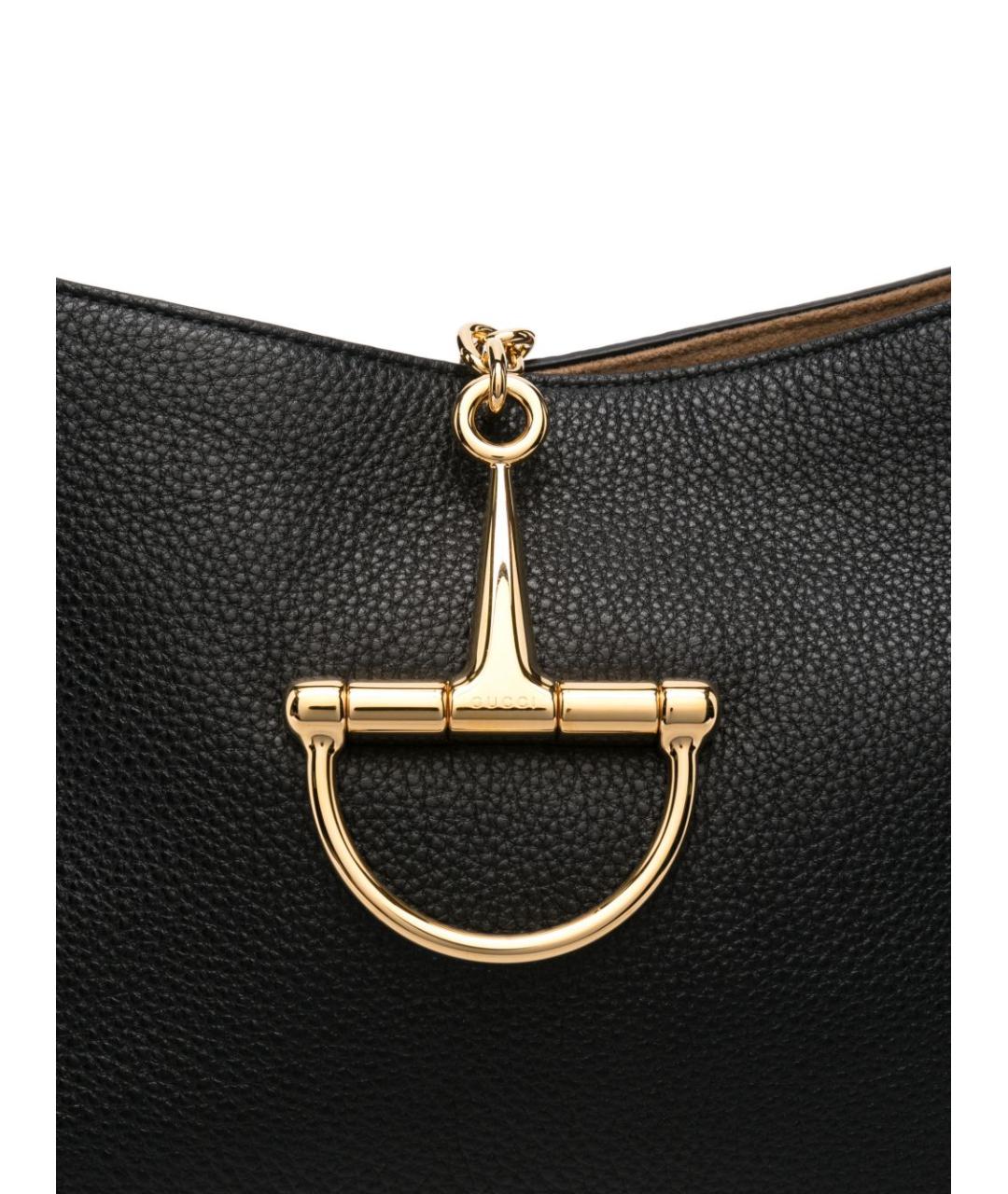 GUCCI Черная кожаная сумка тоут, фото 4