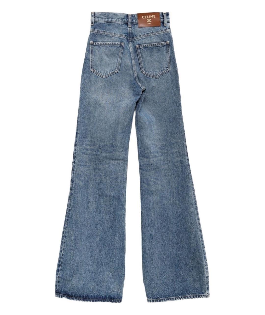 CELINE Голубые хлопковые джинсы клеш, фото 3