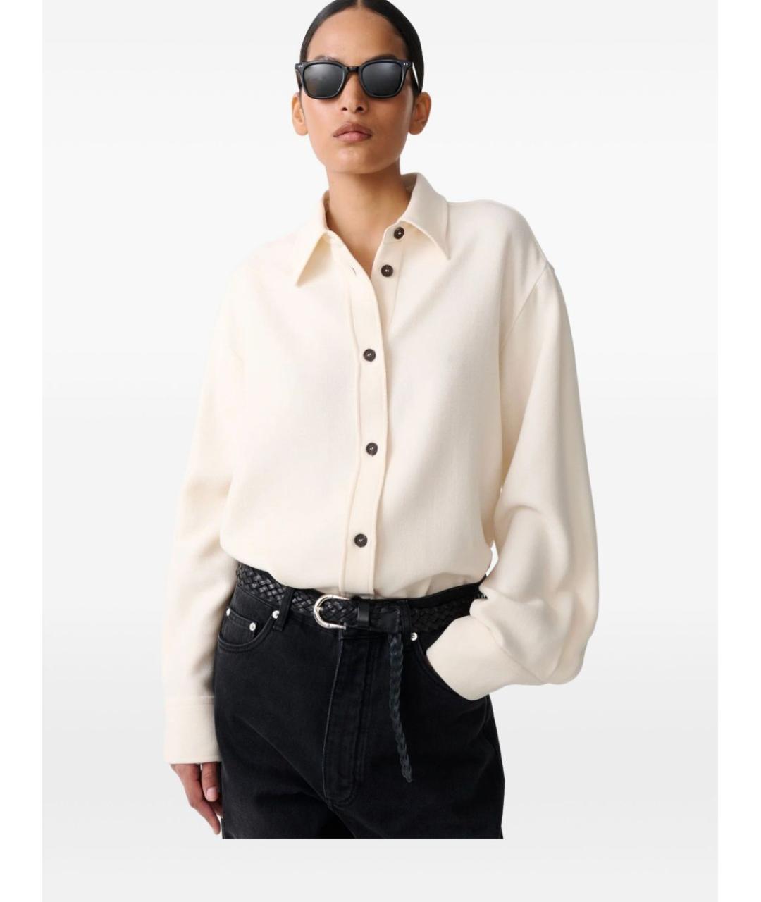 STUDIO NICHOLSON Белая шерстяная рубашка, фото 3