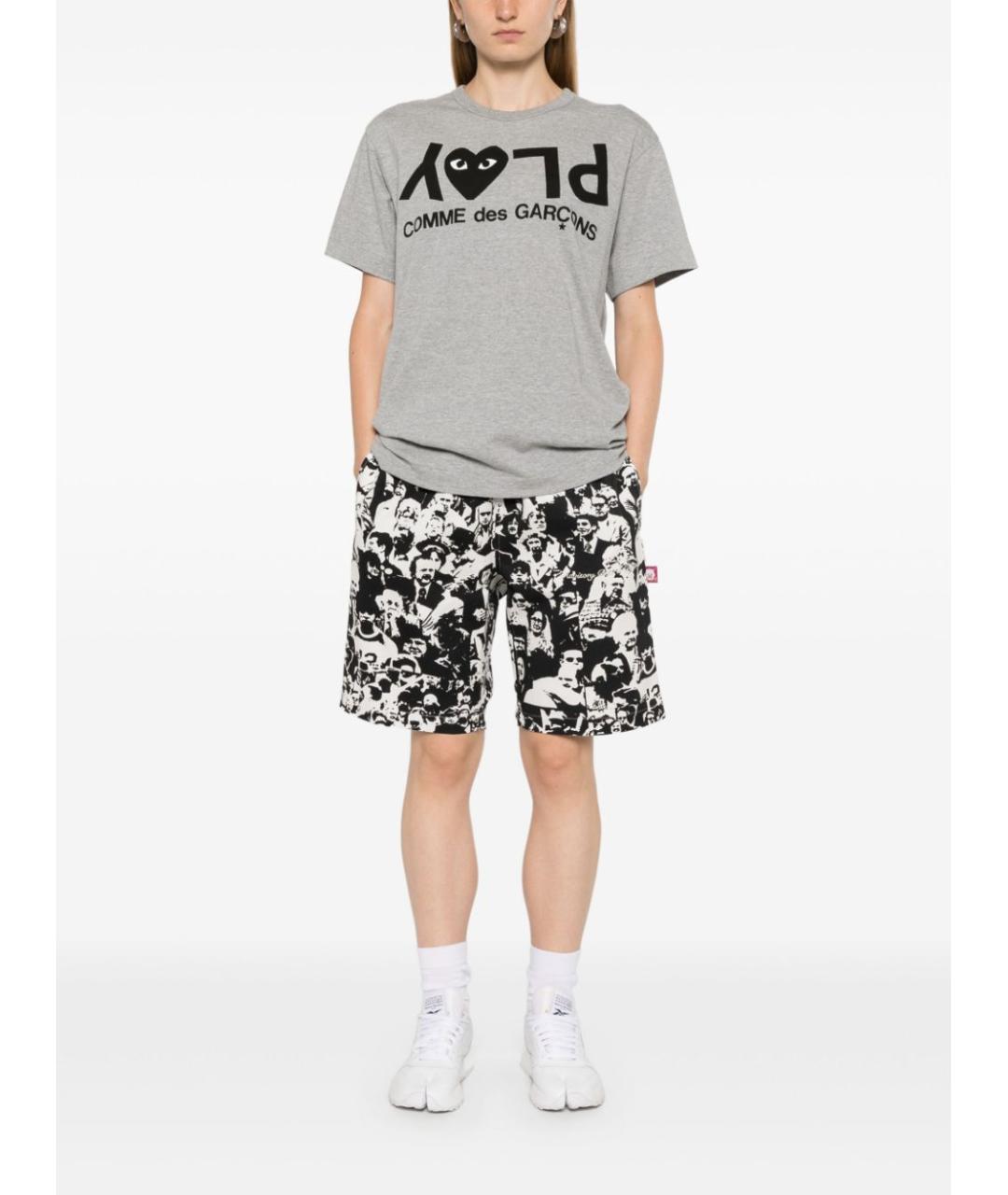 COMME DES GARÇONS Серая хлопковая футболка, фото 4