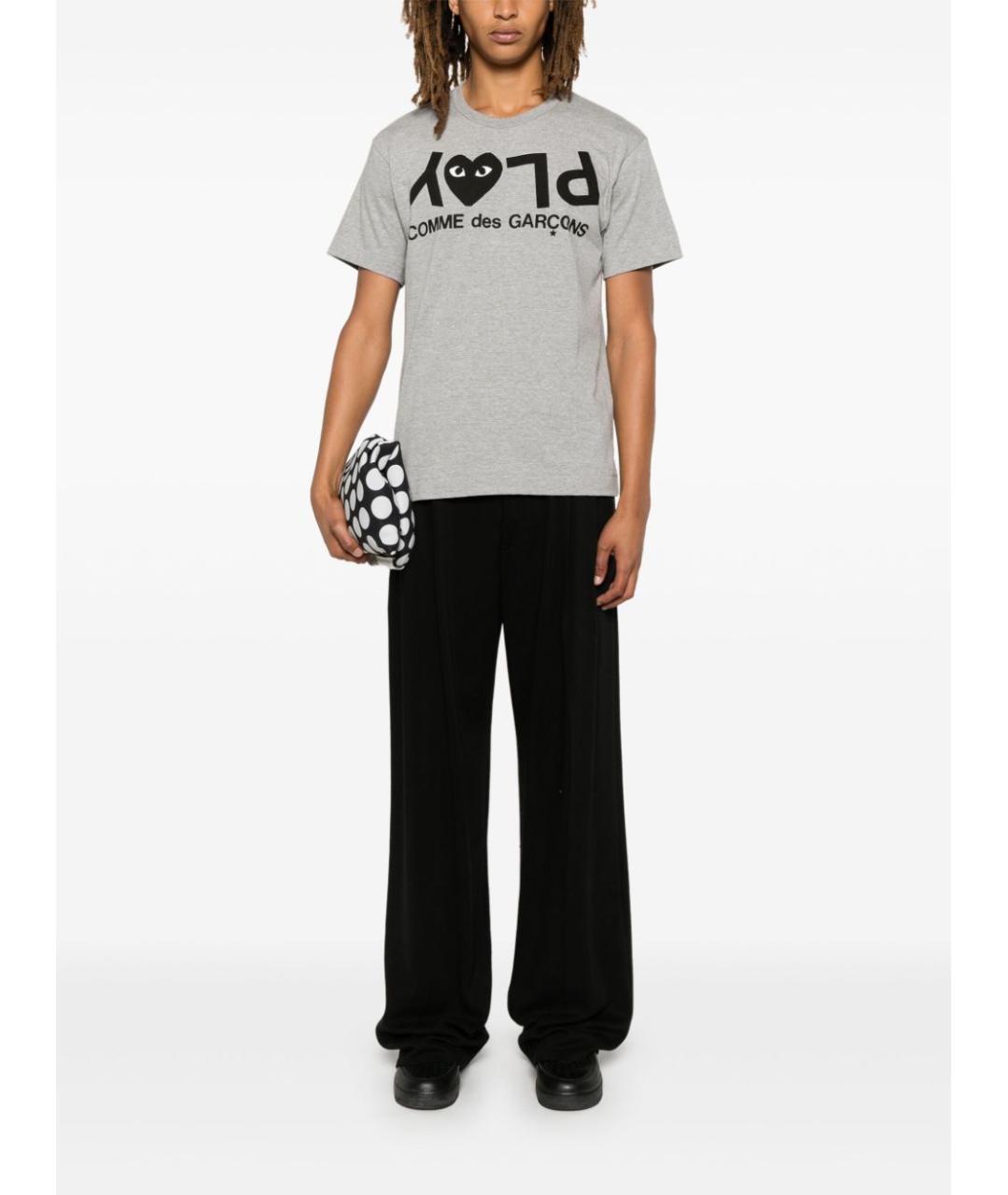 COMME DES GARÇONS Серая хлопковая футболка, фото 5