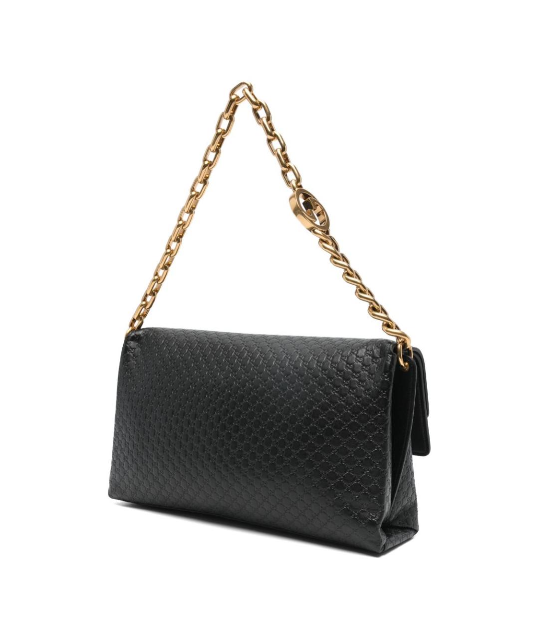 GUCCI Черная кожаная сумка через плечо, фото 4