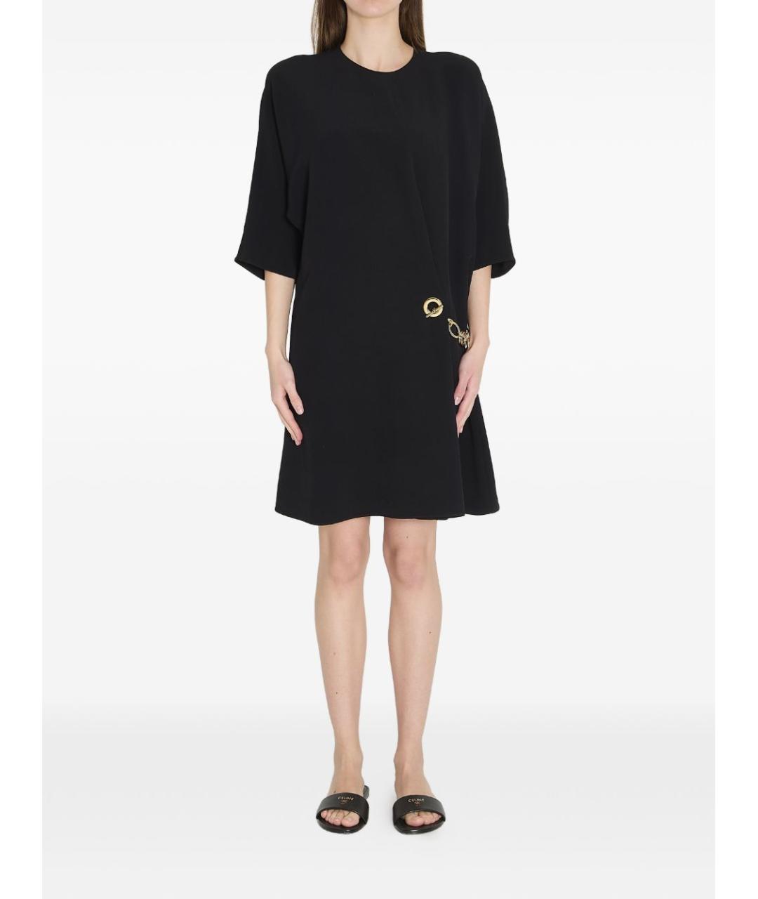 CELINE Черное вискозное платье, фото 2