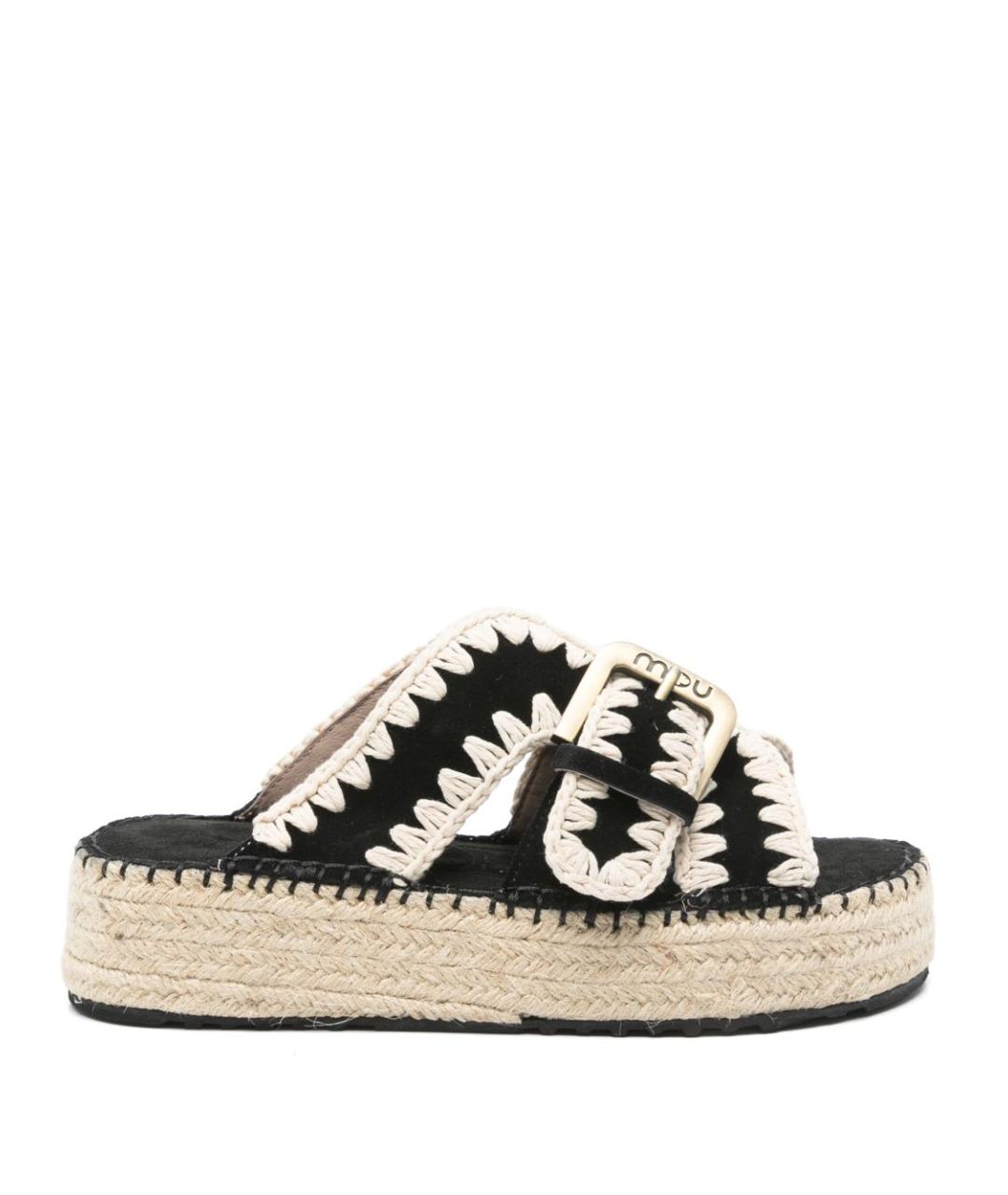 MOU Черные кожаные сандалии, фото 1