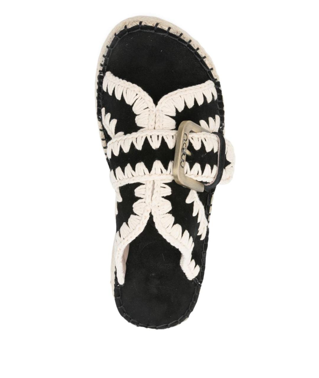 MOU Черные кожаные сандалии, фото 2