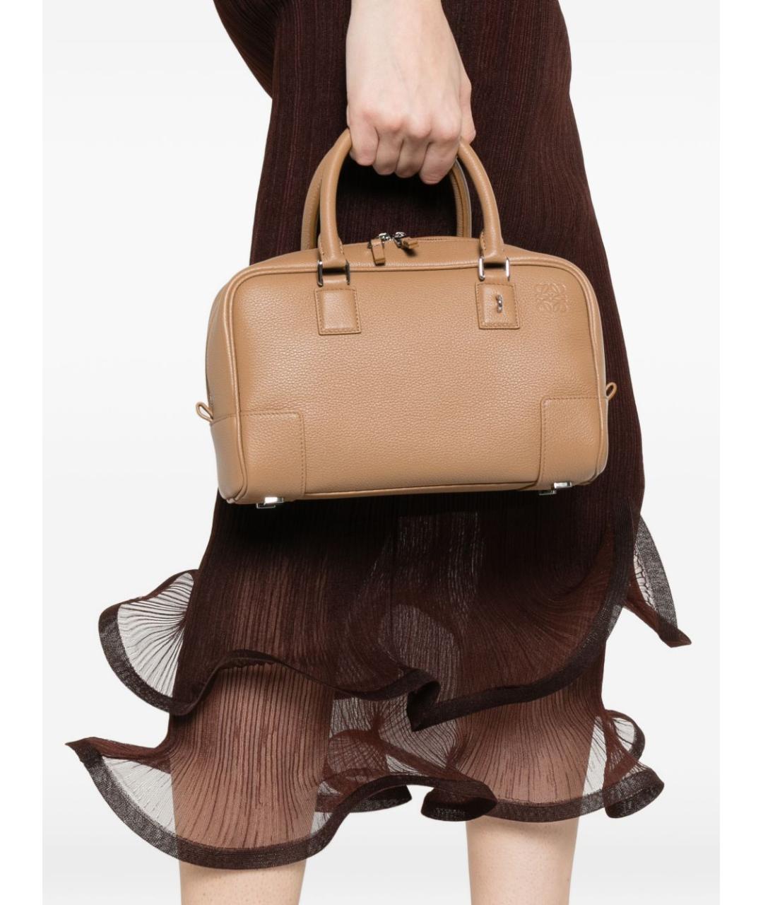 LOEWE Бежевая кожаная сумка тоут, фото 2