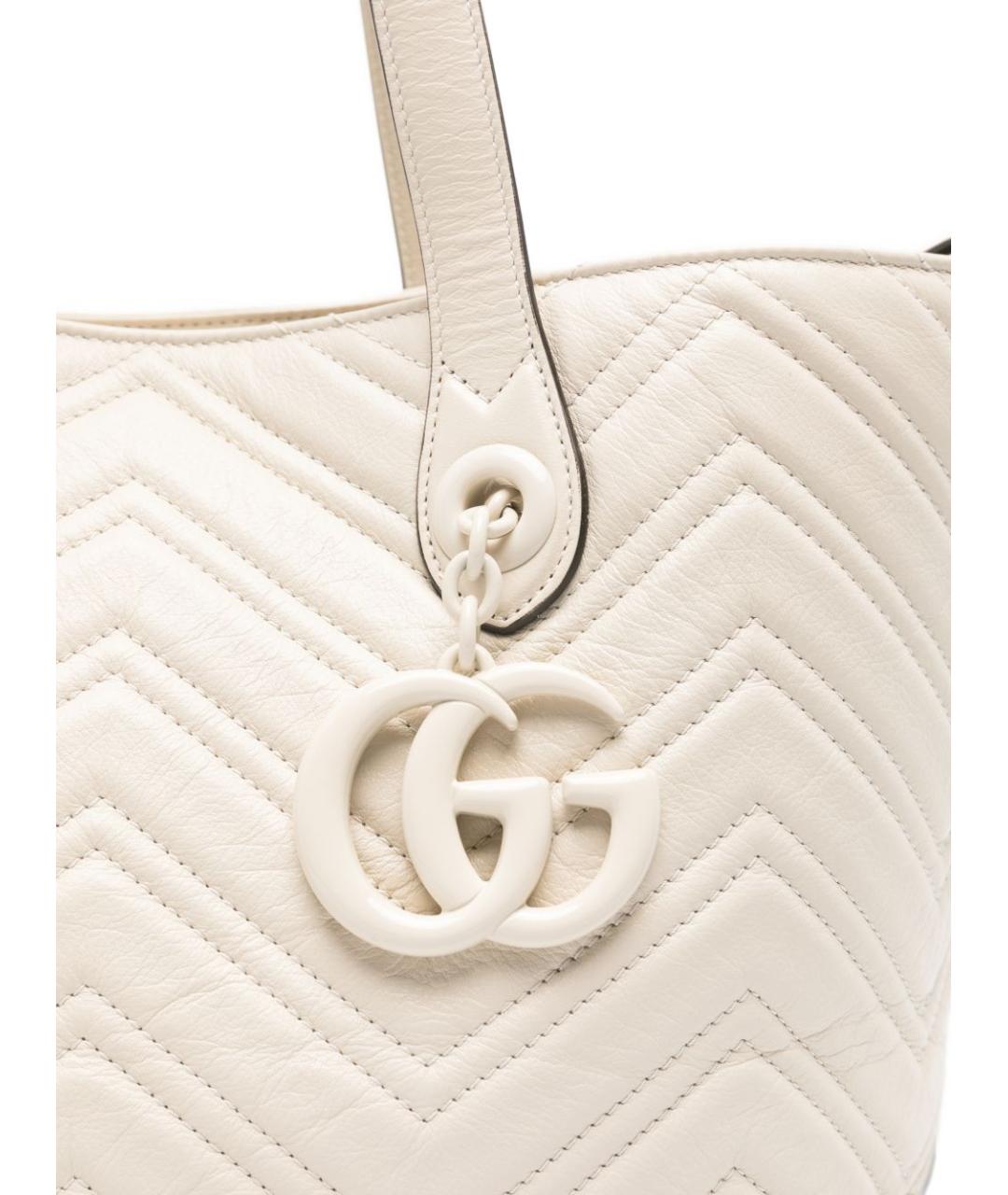 GUCCI Бежевая кожаная сумка тоут, фото 4