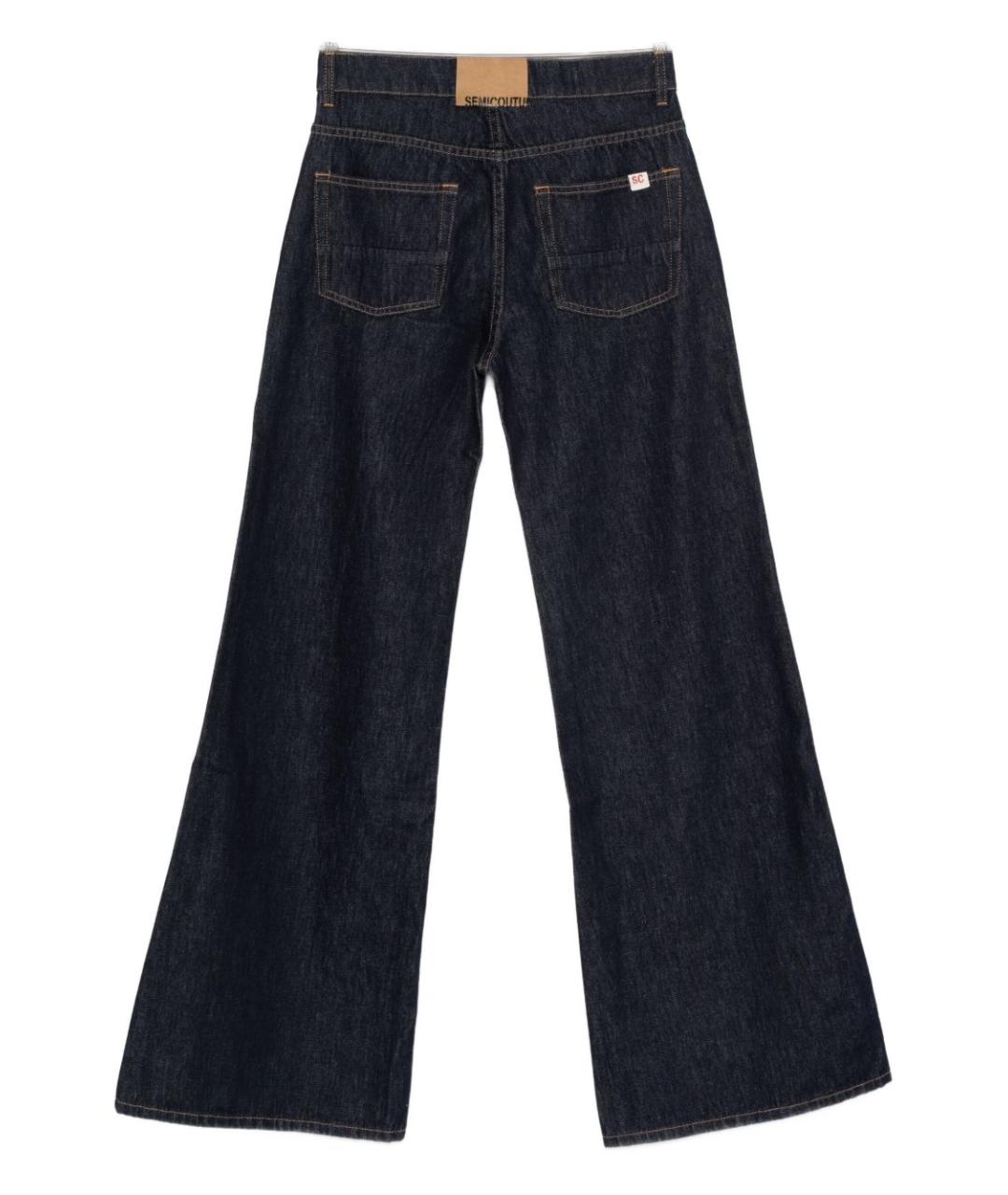 SEMICOUTURE Синие хлопковые прямые джинсы, фото 2