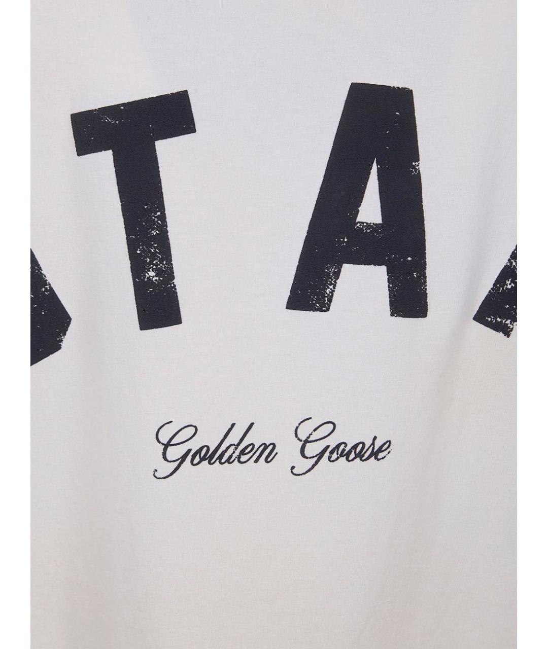 GOLDEN GOOSE DELUXE BRAND Белая хлопковая футболка, фото 2