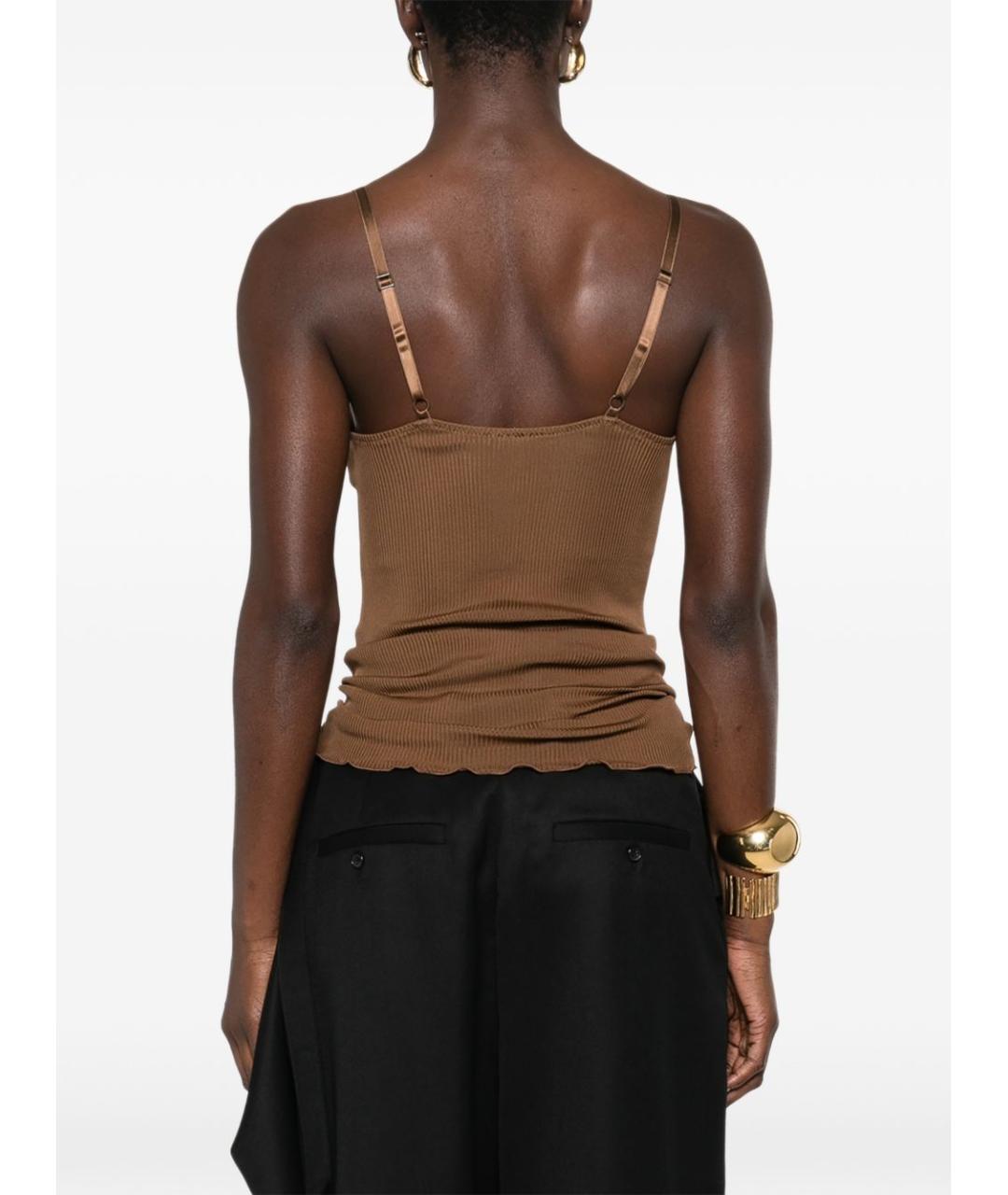 SAINT LAURENT Коричневая майка, фото 5