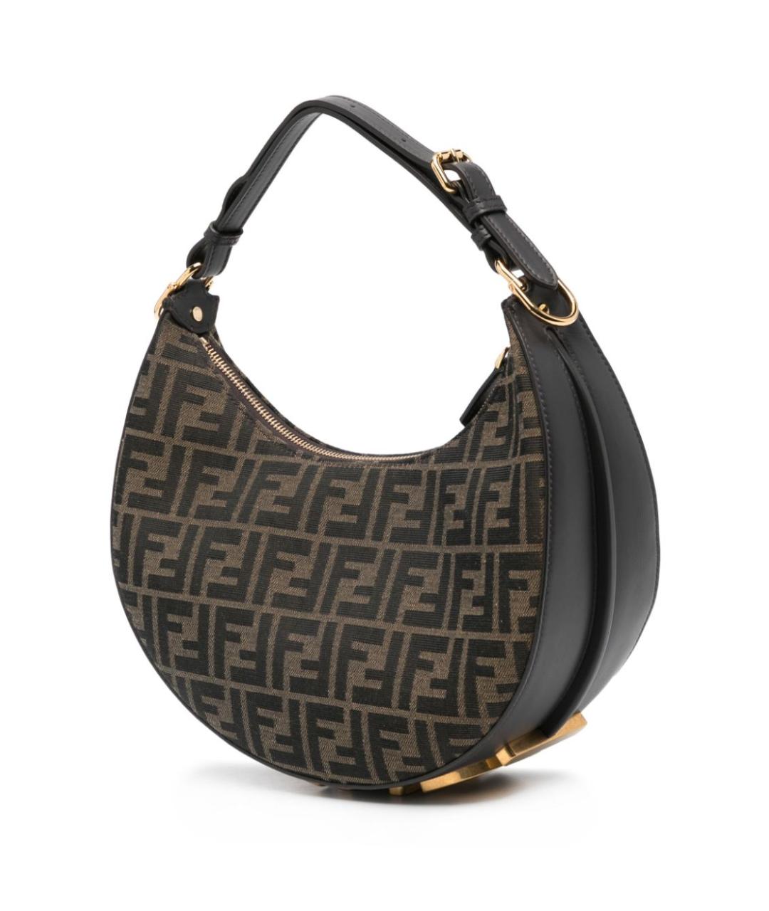 FENDI Коричневая сумка с короткими ручками, фото 3