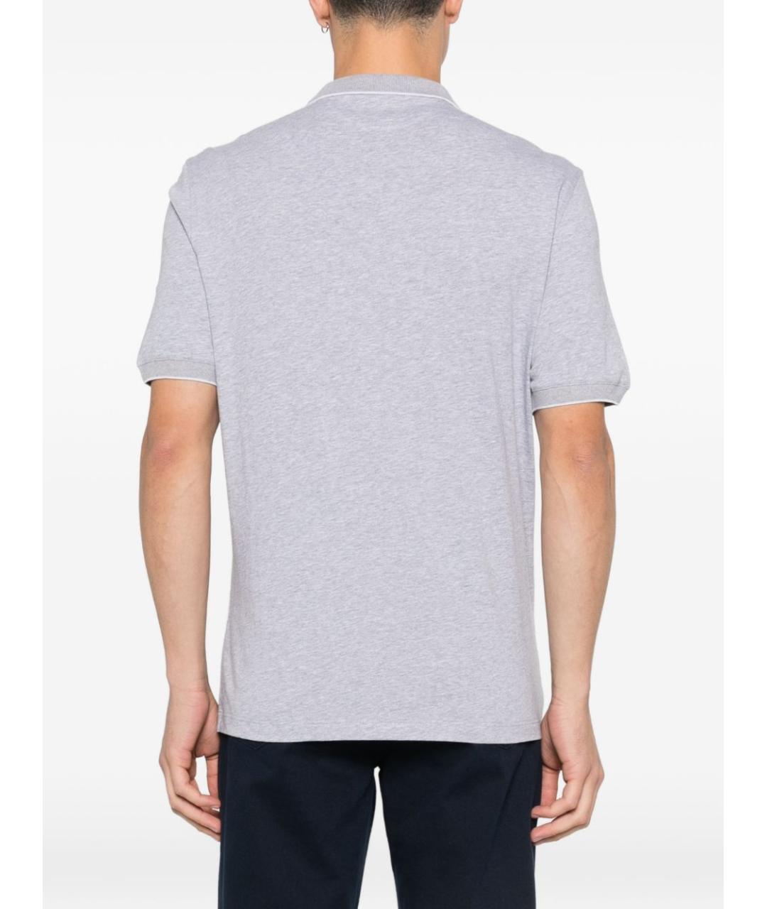 BRUNELLO CUCINELLI Серое хлопковое поло с коротким рукавом, фото 5