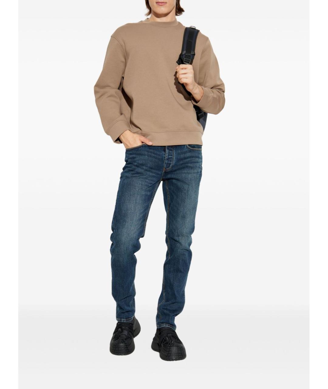 EMPORIO ARMANI Синие хлопковые прямые джинсы, фото 5